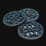 antique silver hollow flower buttons
