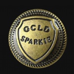 carved logo jeans buttons