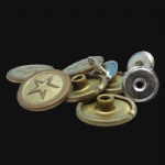 gold jeans rivets buttons