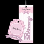 purple printed paper tag